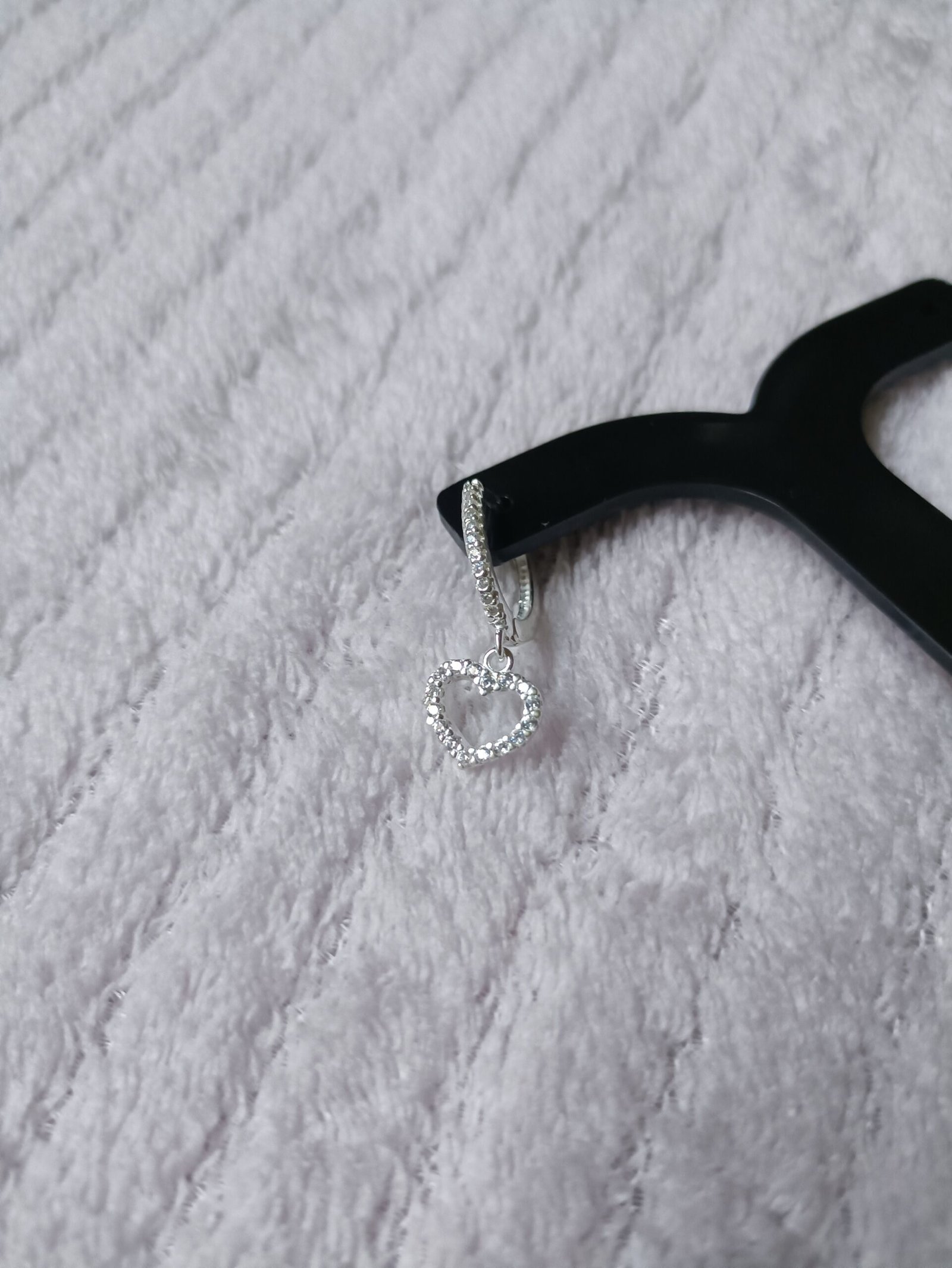 Brinco Argolinha e Coração cravejados - Prata 925 - Image 2