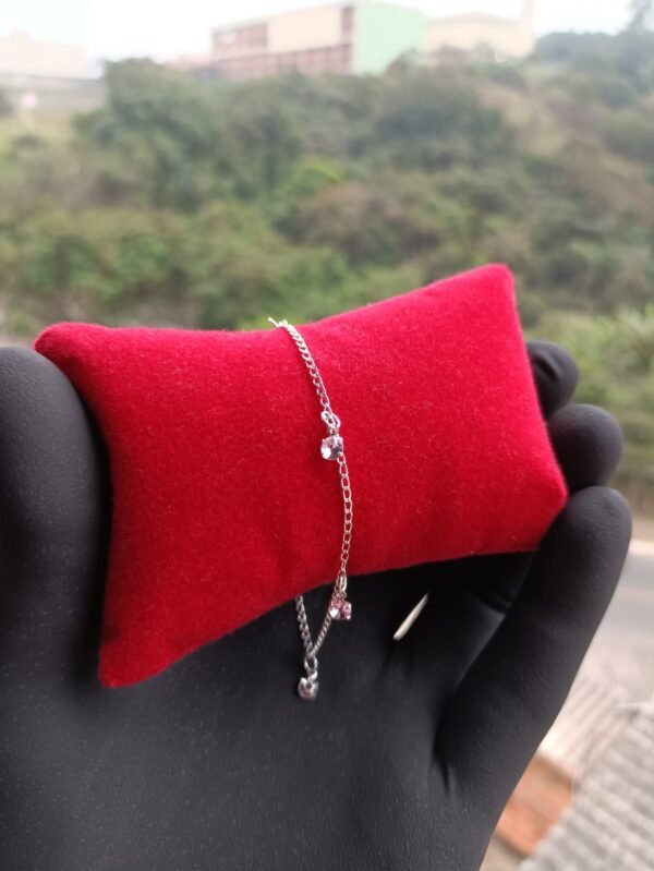 Elos 1x1 com zirconias rosa