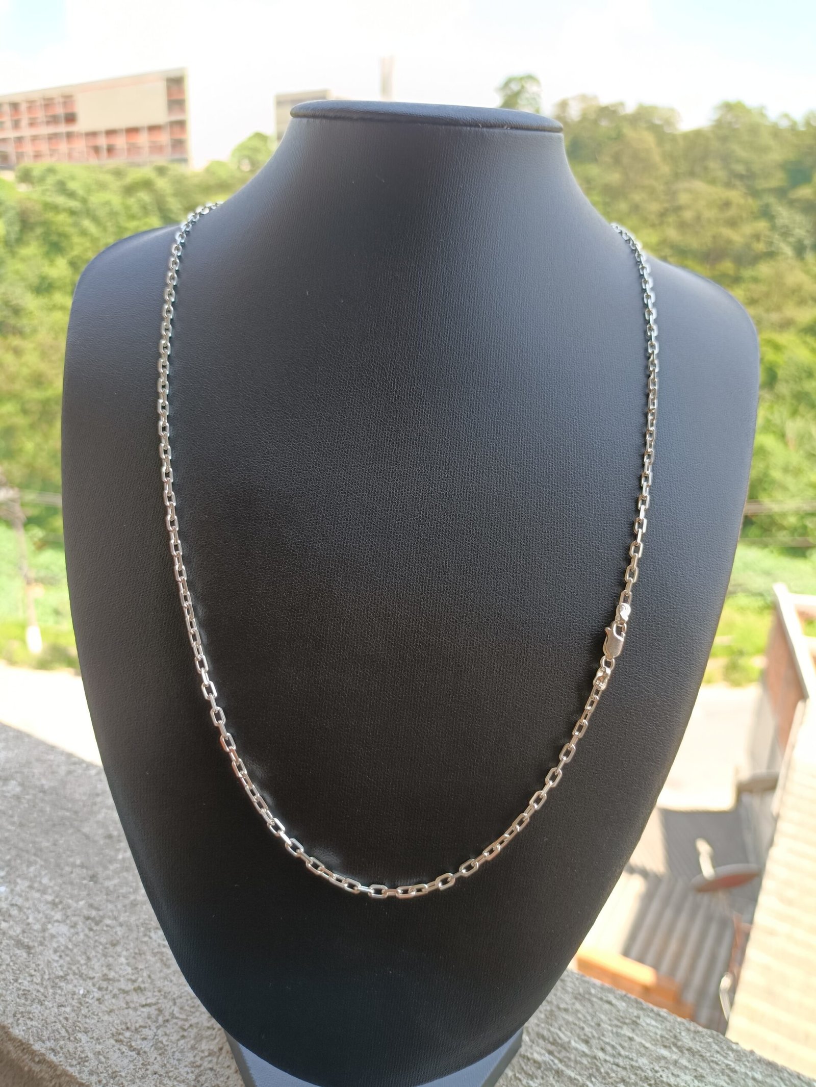 Corrente Cartier Cadeado - 3mm 60cm - Prata 925