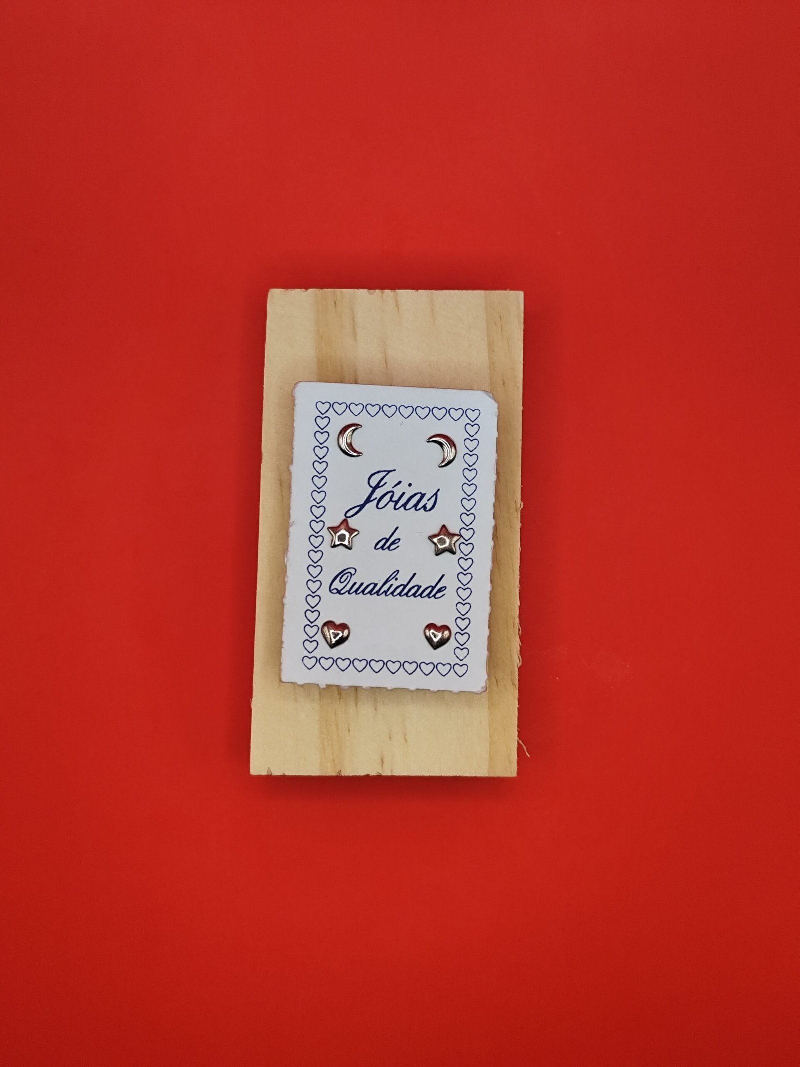 Brincos Trio - Lua, Coração e Estrela - Prata 925