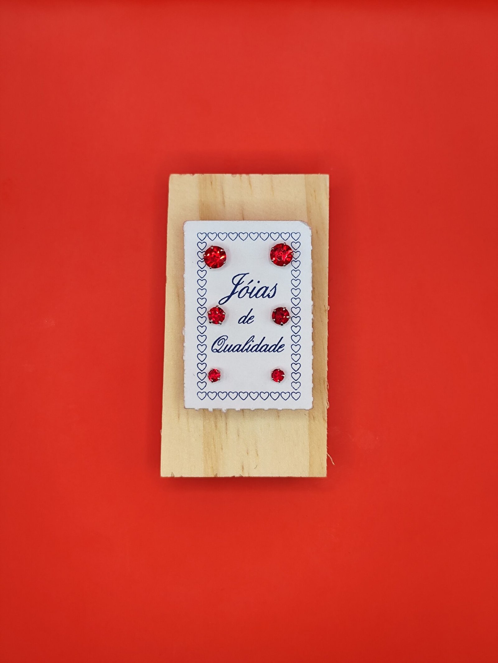 Brinco Trio Rubi Zircônias - Prata 925