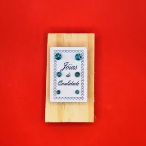 Brinco Trio Esmeraldas Zirconias - Prata 925