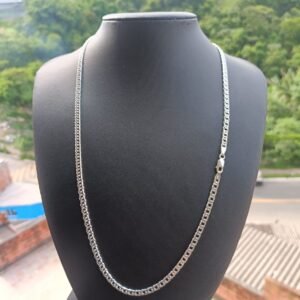 Corrente Elo Duplo Grumet - 4mm 60cm - Prata 925