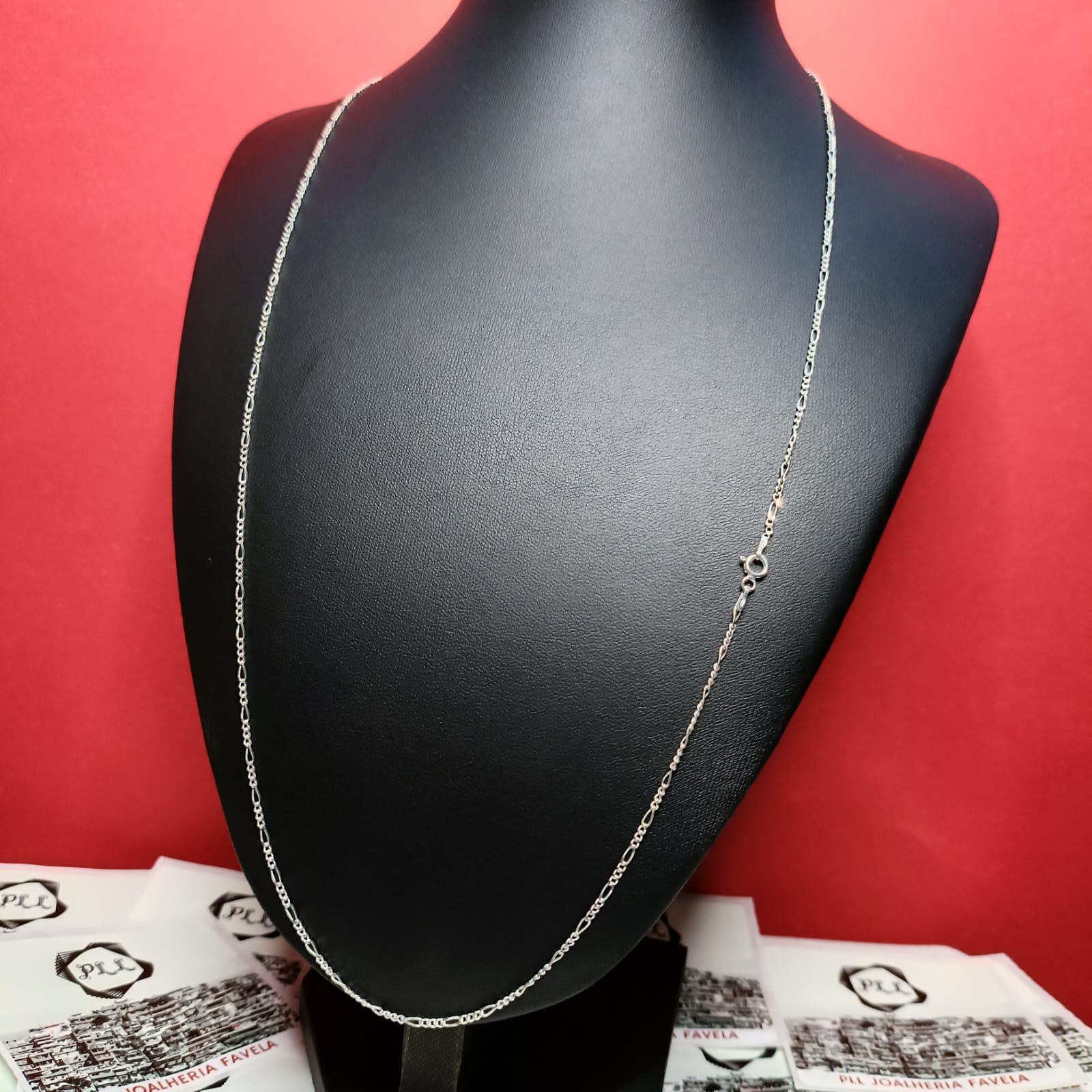 Corrente Elo 3x1 Espiral - 1,5mm 70cm - Prata 925