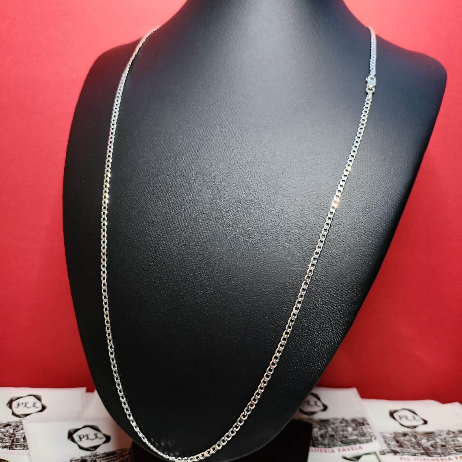 Corrente Grumet - 3mm 70cm - Prata 925